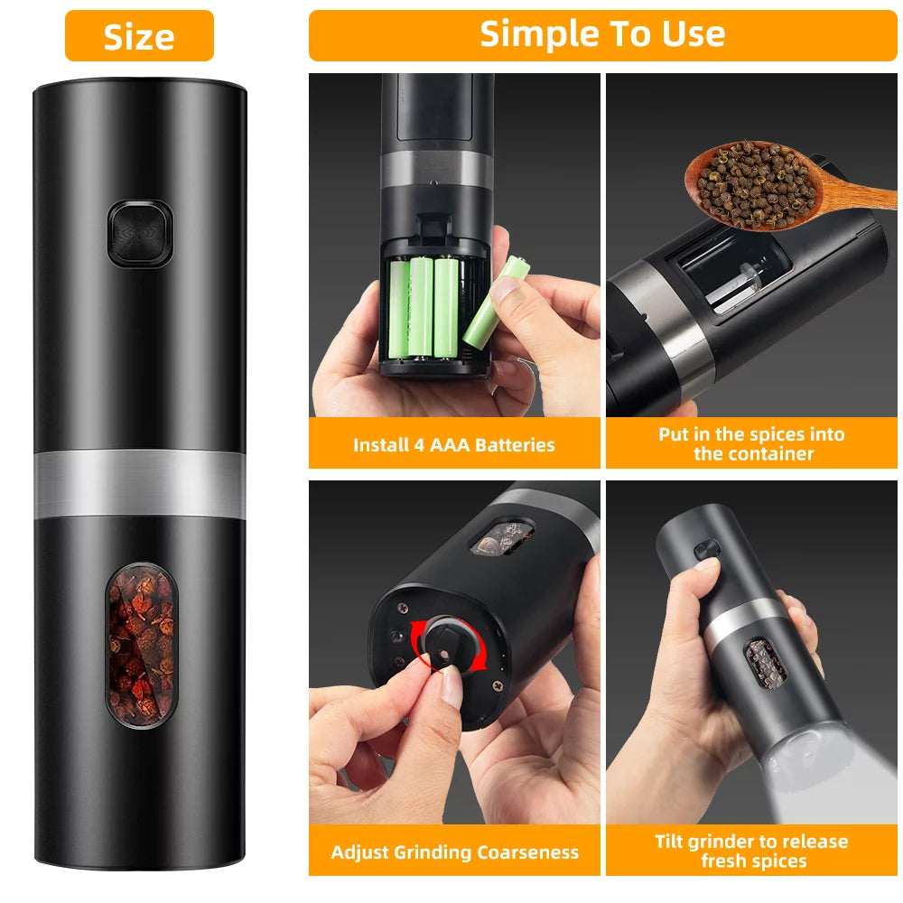 Rechargeable Electric Salt and Pepper Shakers, Set of 2 B29225