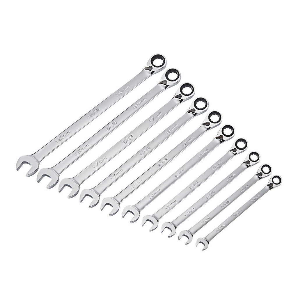 Metric Ratcheting Combination Wrench Set, 10-Piece D297840