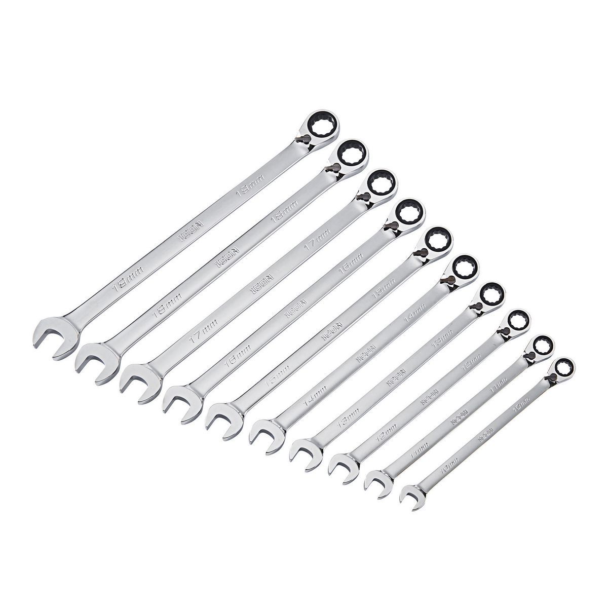 Metric Ratcheting Combination Wrench Set, 10-Piece D297840