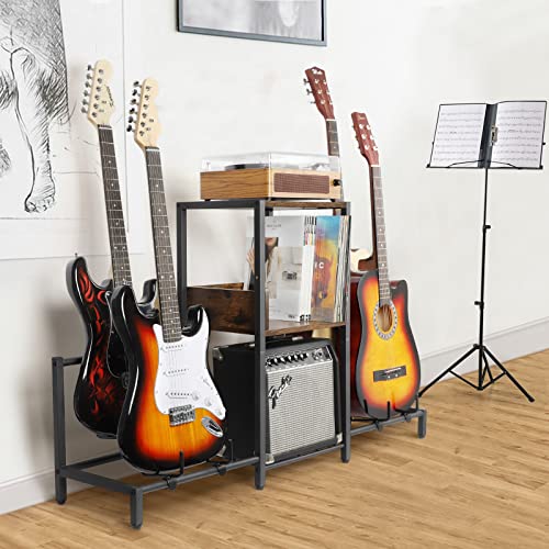 4-Tier Adjustable Guitar Stand with Shelf F843