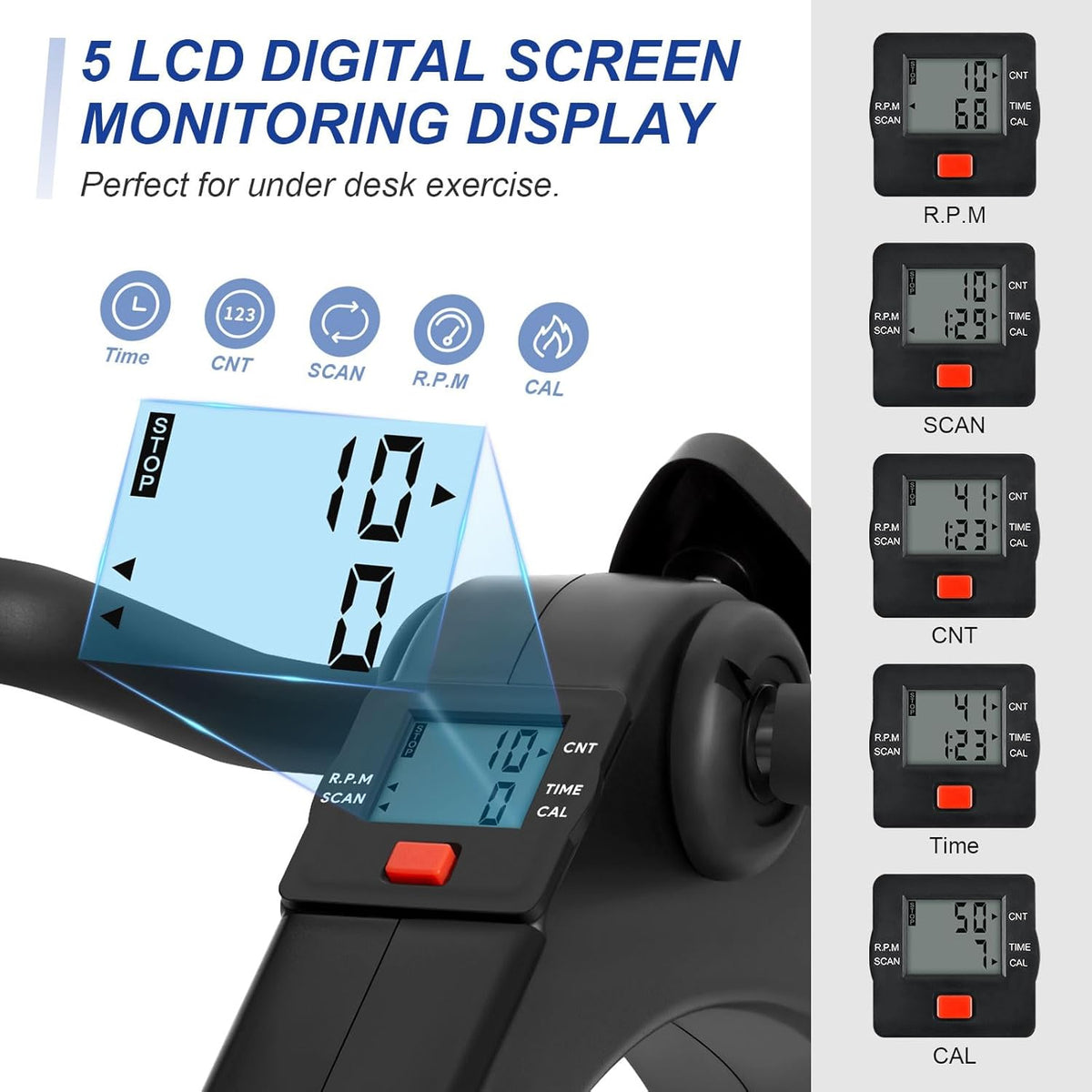 Folding Pedal Exerciser Under Desk Bike I540