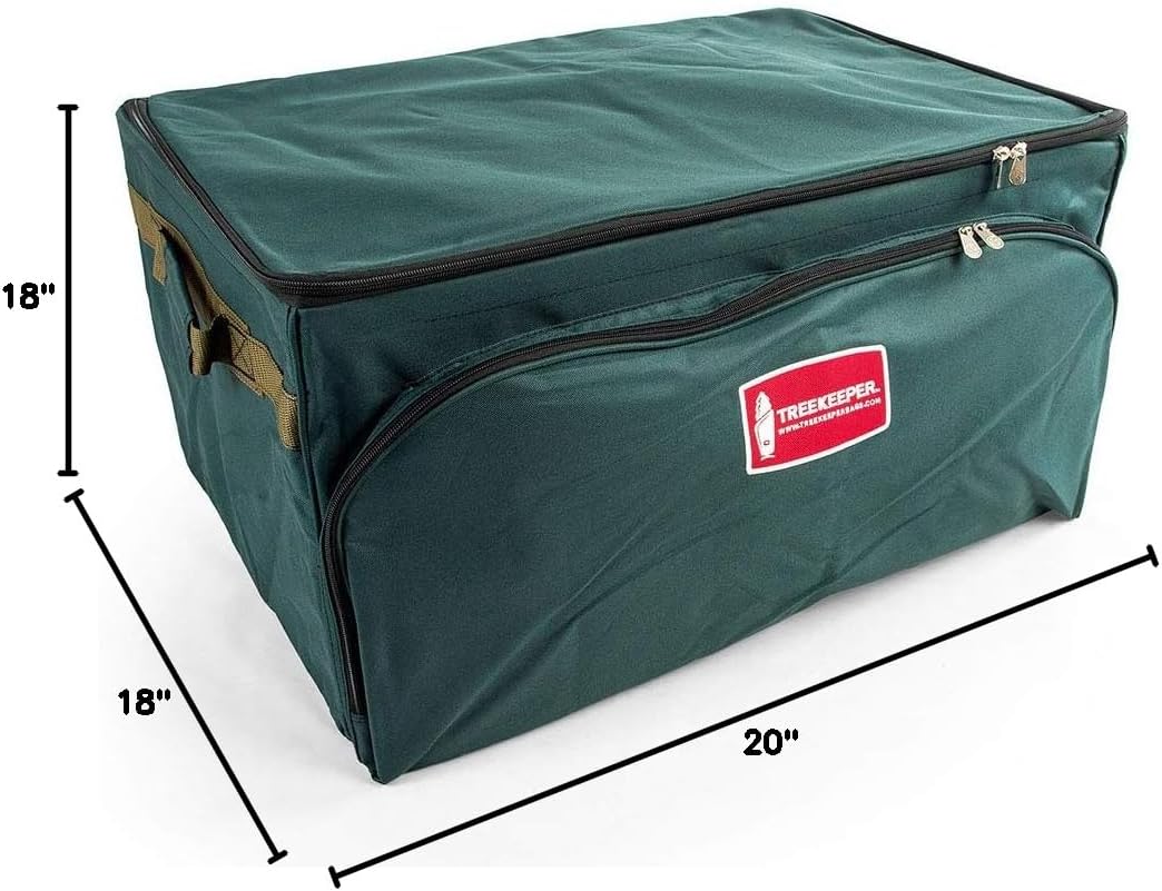 Green Christmas Ornament Storage Box with Dividers, Holds 72 Ornaments up to 4 Inches D73561