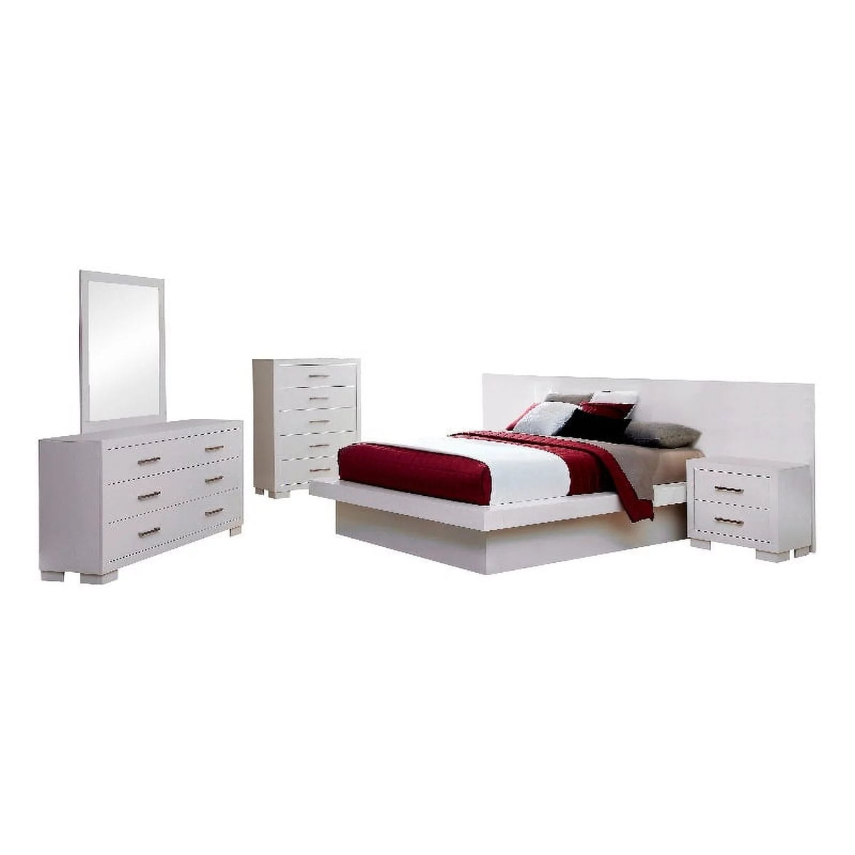 White 6-Piece Wood California King Bedroom Set K387458