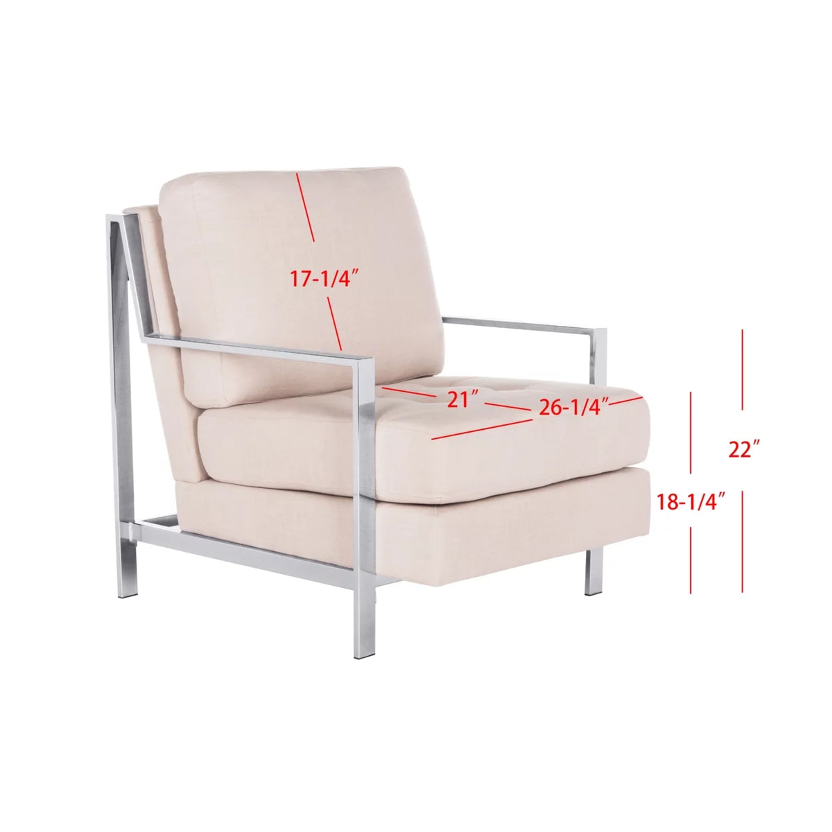 Beige Tufted Linen Accent Chair O4182
