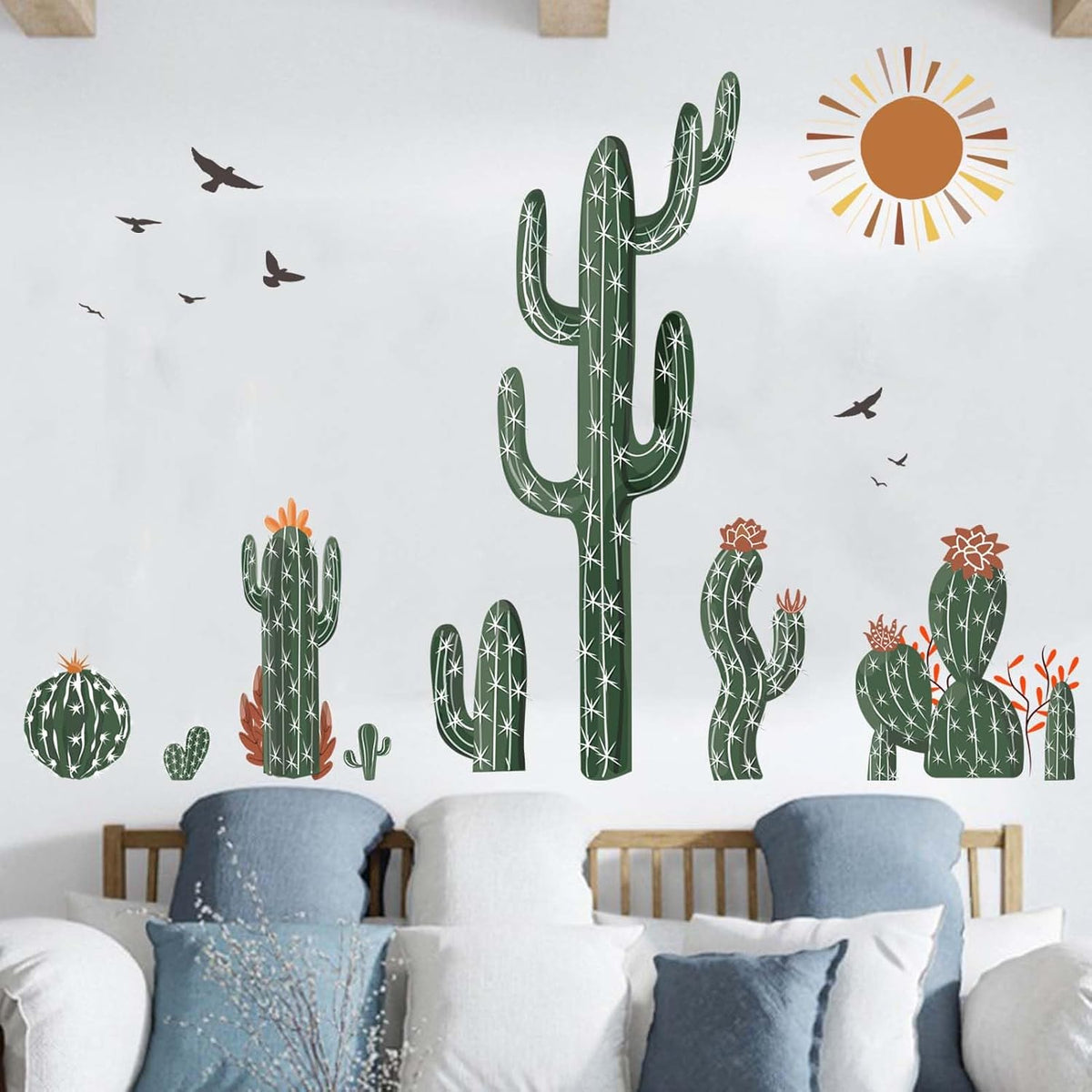 Green Plants Tropical Desert Cacti Wall Decals J3587