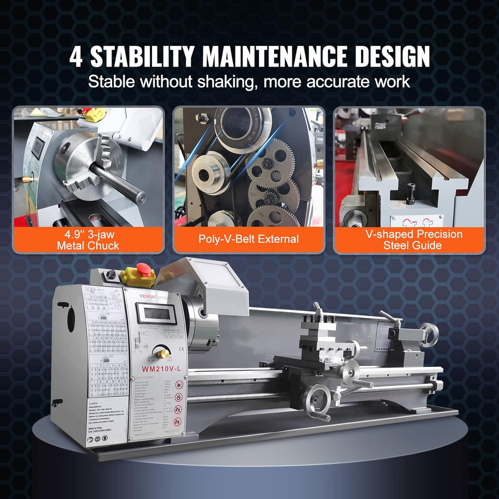8.3'' x 29.5'' Benchtop Metal Lathe with Tool Box R505050