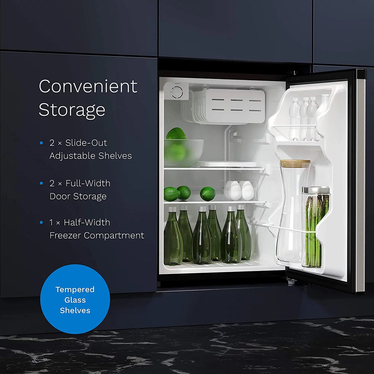 2.4 Cubic Feet Under Counter Refrigerator with Small Freezer J315561