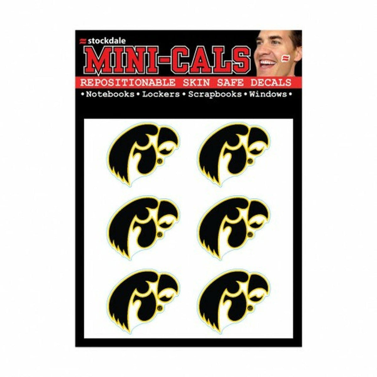 NCAA Iowa Hawkeyes Tattoo Face Cals K465