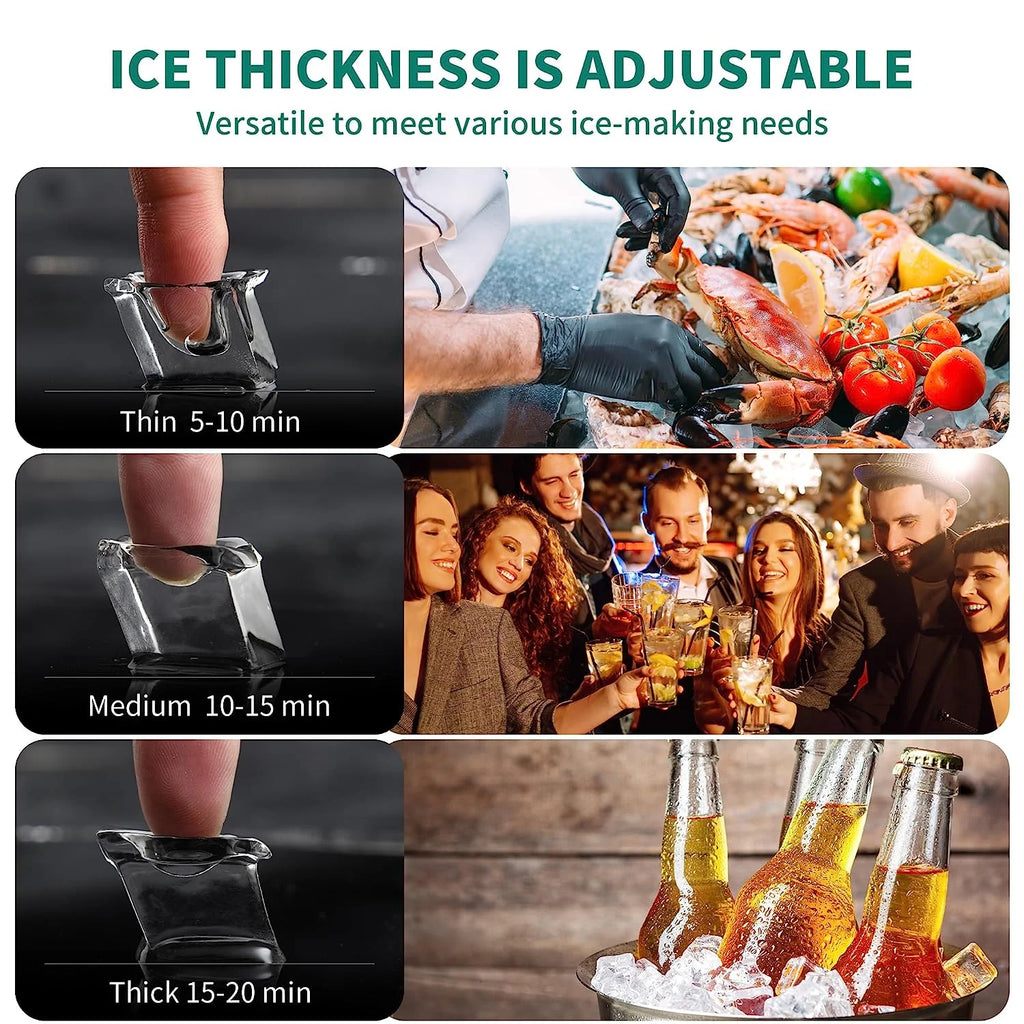 Commercial Ice Machine with 33LBS Storage Bin T64276