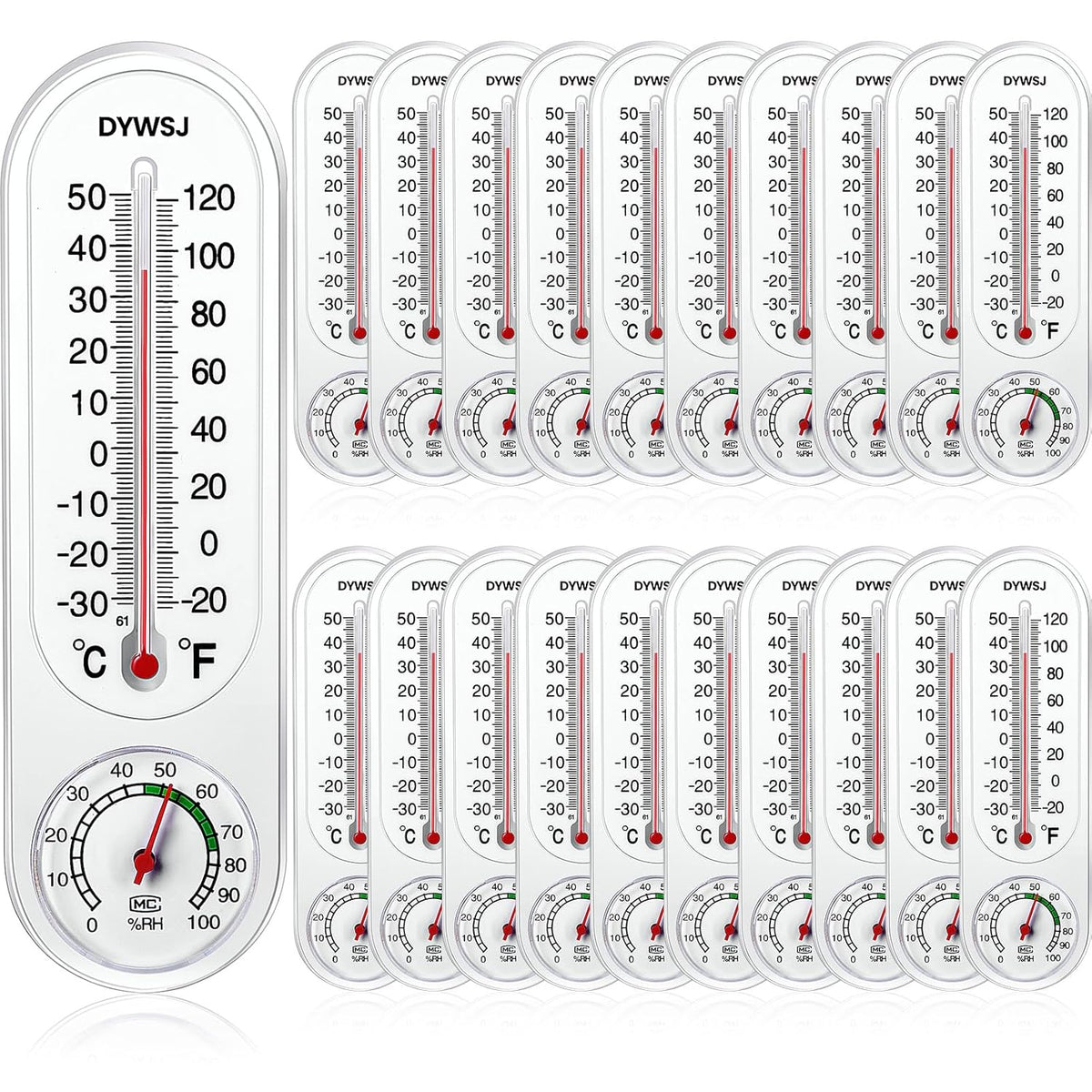 20 Pcs Thermometer Hygrometer Temperature Humidity Meter with Celsius/Fahrenheit M178572