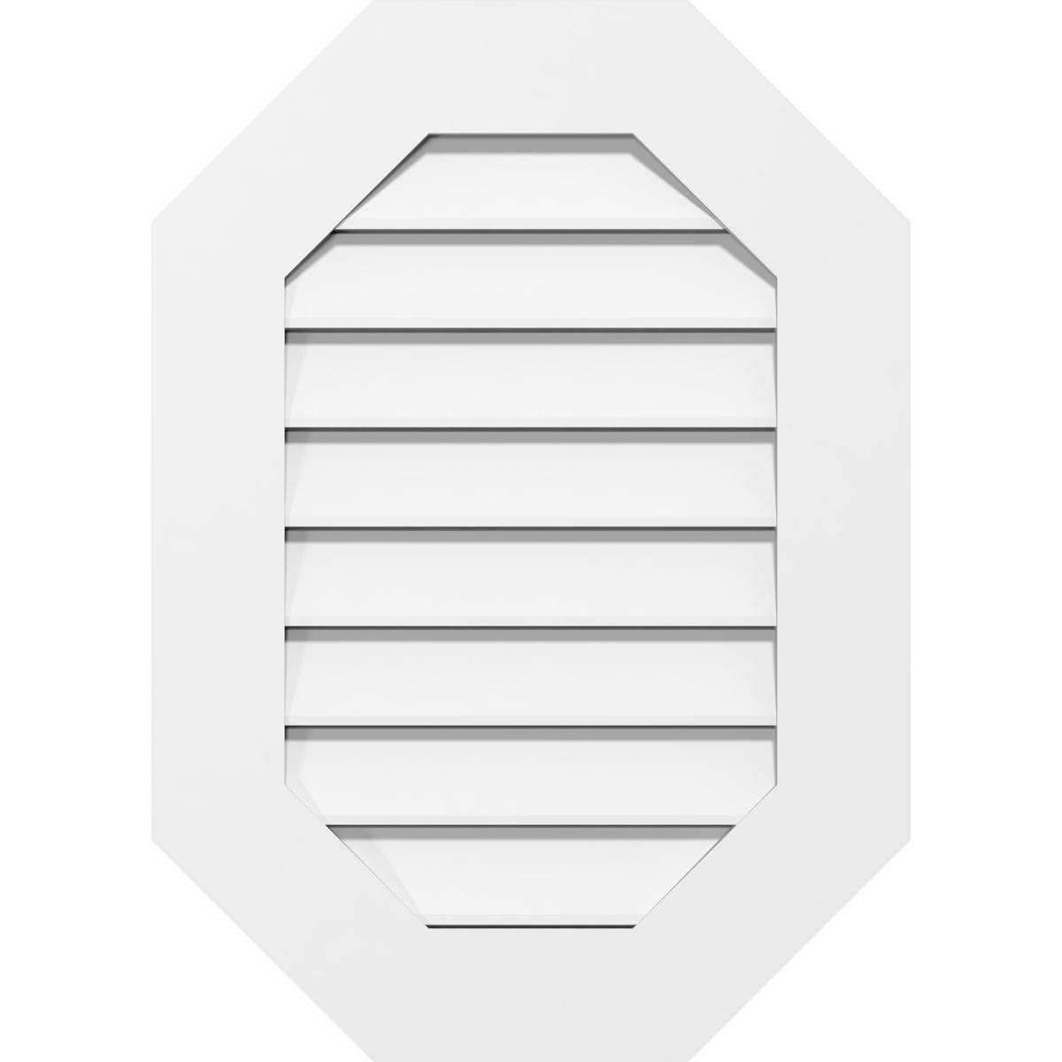 Vertical Elongated Octagon Surface Mount PVC Gable Vent S807