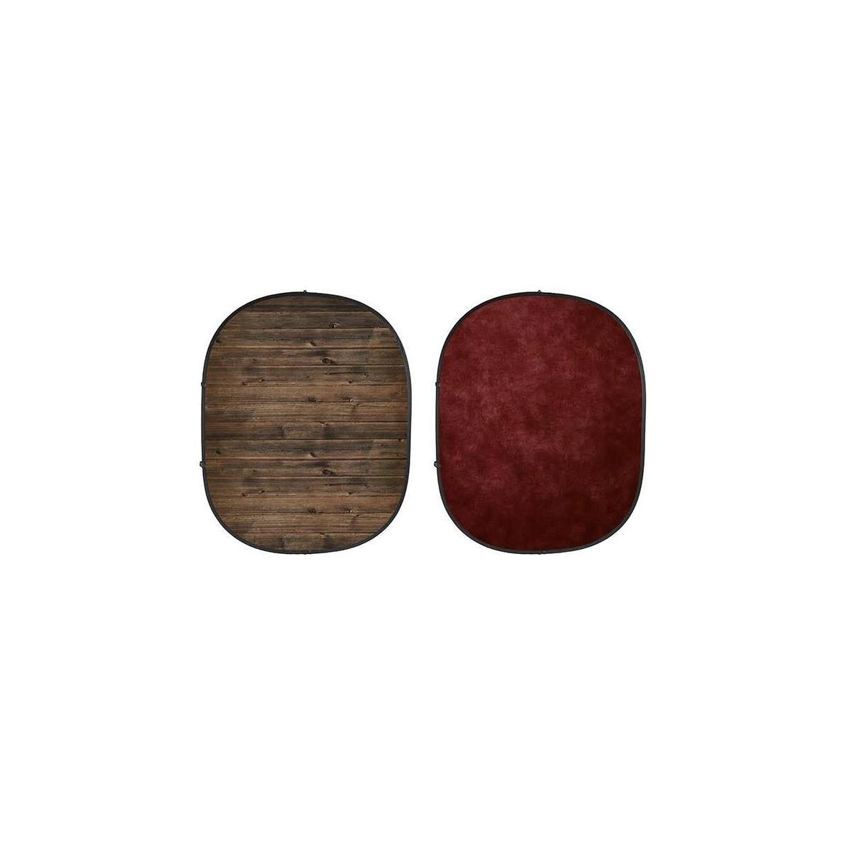 Collapsible 5 x 7 Backdrop Rustic Planks Red L646275