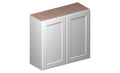 White 2 Doors 2 Shelves Wall Cabinet High-Density Fiberboard O85283
