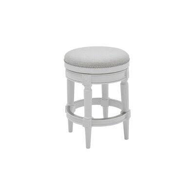 Alabaster White Fabric Counter Stool J6884