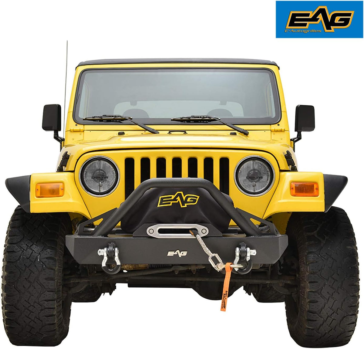 Front Winch Bumper and Tubular Rear Bumper with Assembled Tire Carrier E15065