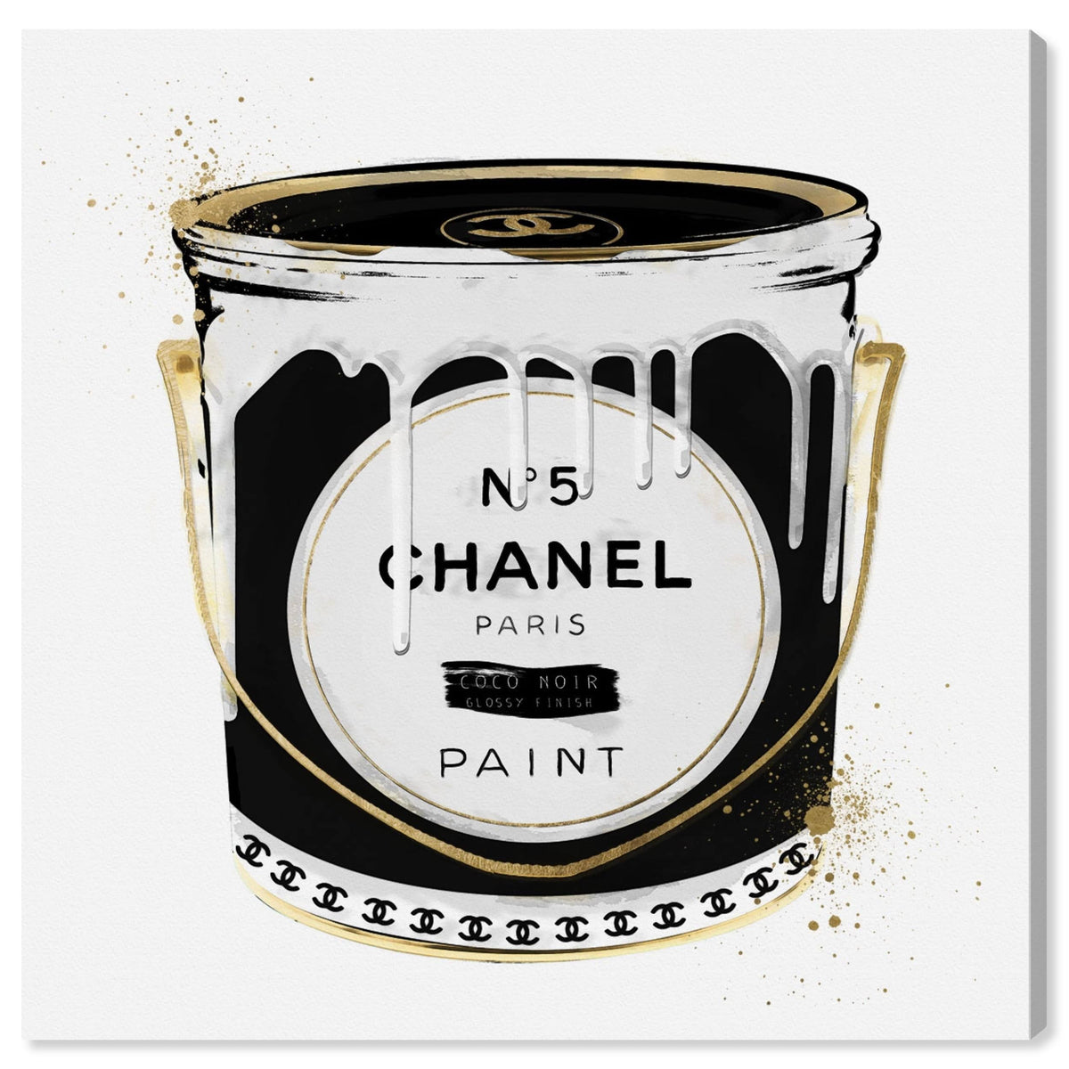 Black Fashion Paint Noir Glam Canvas Q5029