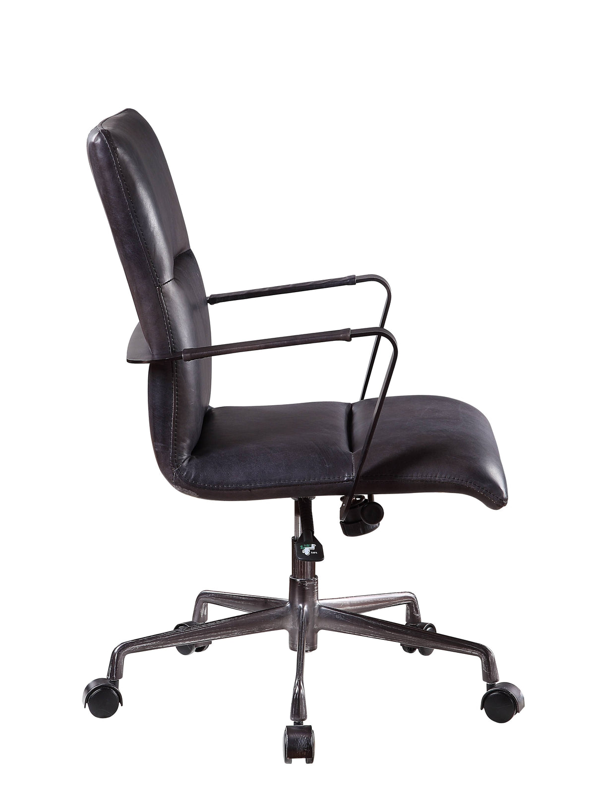 Black Faux Leather Upholstered Wooden Office Chair I523