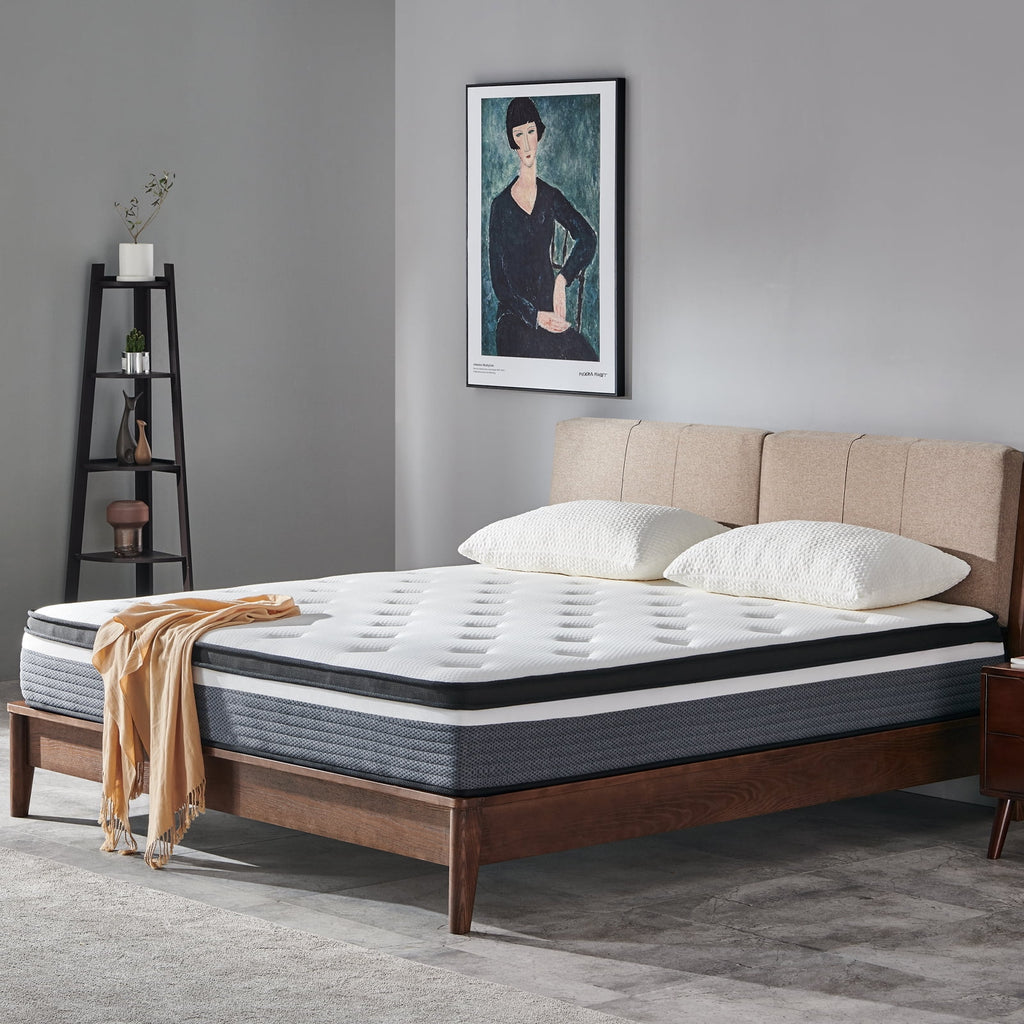 Queen 12 Medium Plush Hybrid Innerspring Gel Memory Foam Mattress Y767