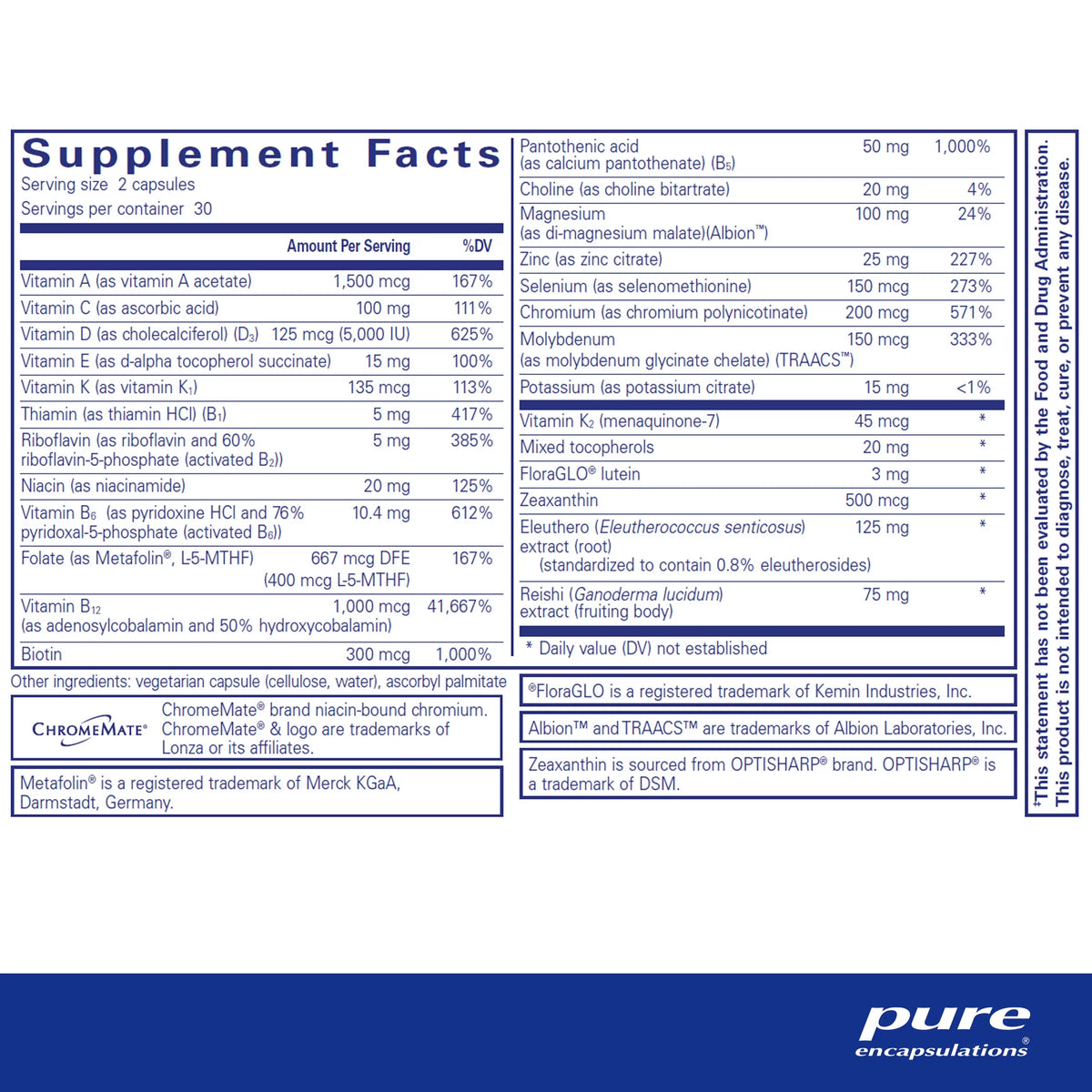 PureResponse Multivitamin 60 Capsules K546