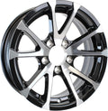 2-Pack Aluminum Trailer Wheels 12X4 12 Inch Rim Black Machined 5 Lug T411