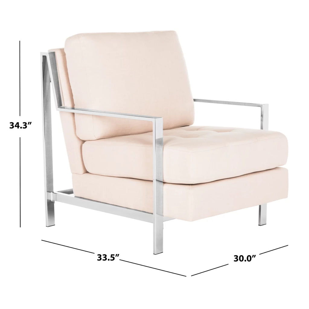 Beige Tufted Linen Accent Chair O4182