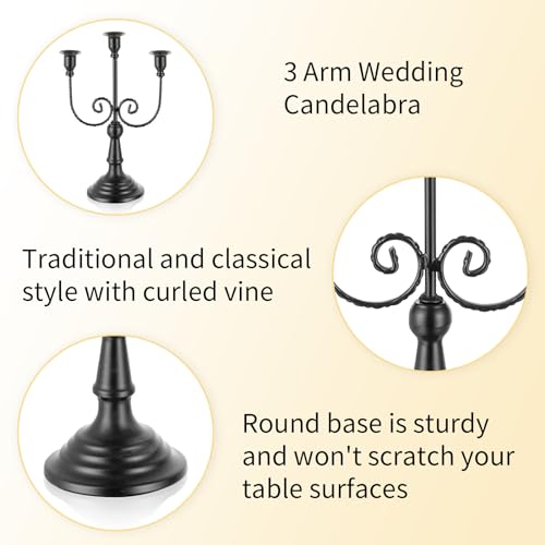 Black 3 Arm Candelabra Set of 6 D633543