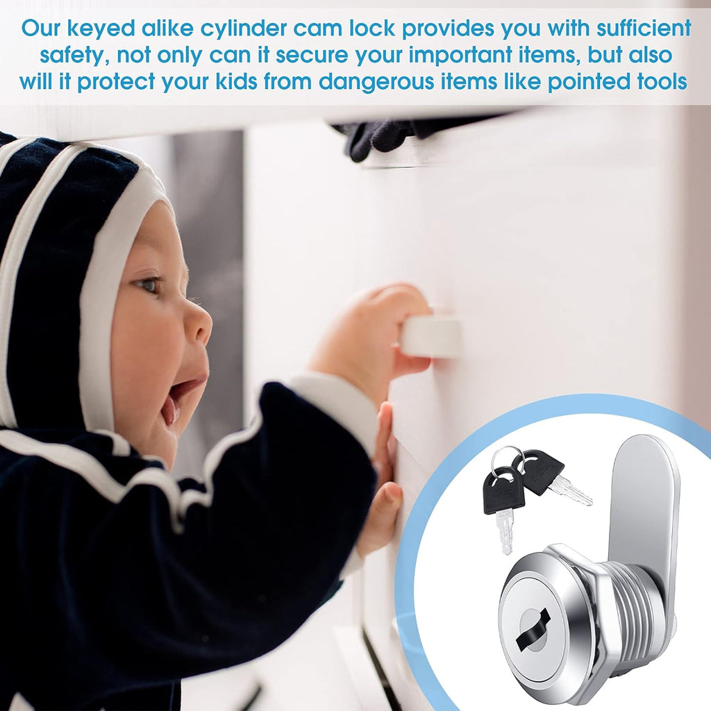 16 Pieces Keyed Alike Zinc Alloy Cam Lock with 32 Keys D637