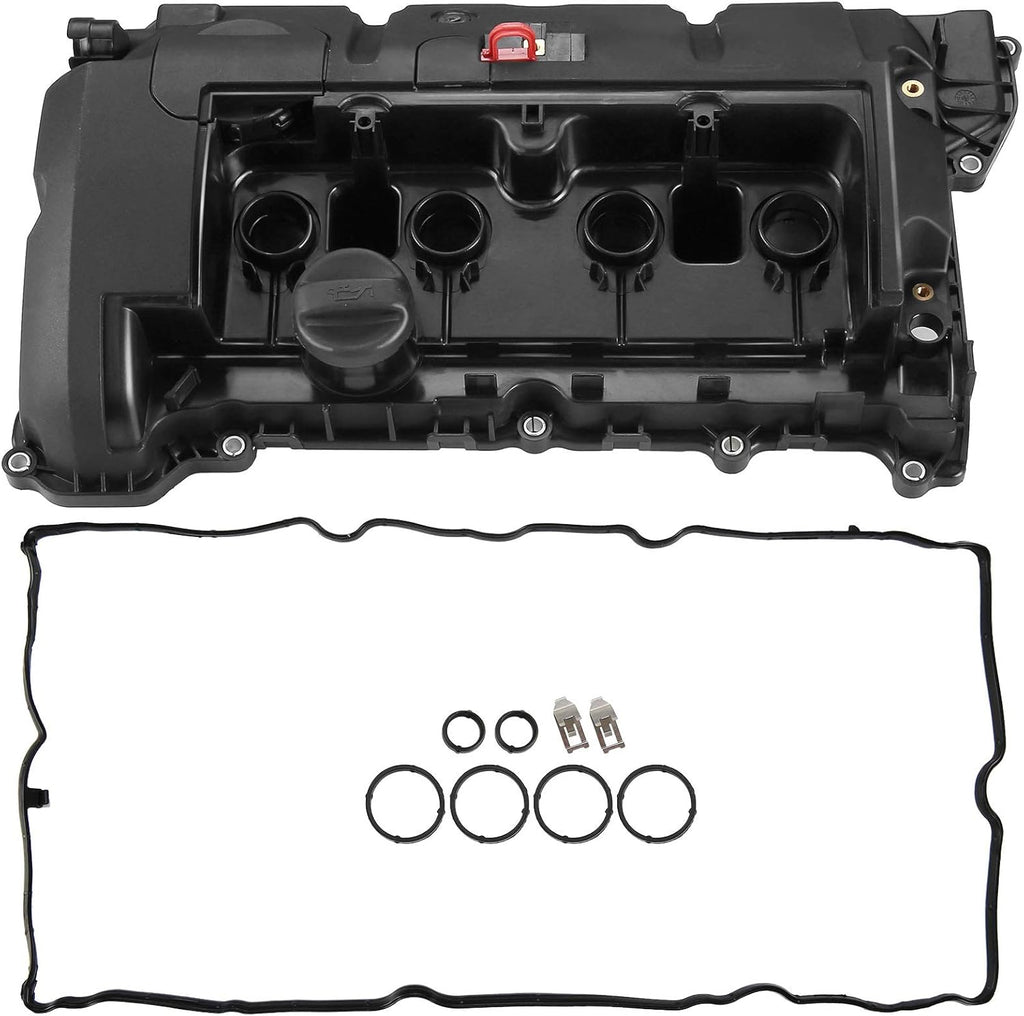 Engine Valve Cover with Gasket & Cap Compatible with Mini Cooper 1.6L DOHC V9857