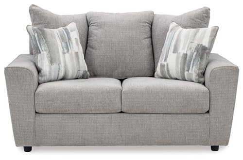 Gray Casual Loveseat with Flared Arms O7468