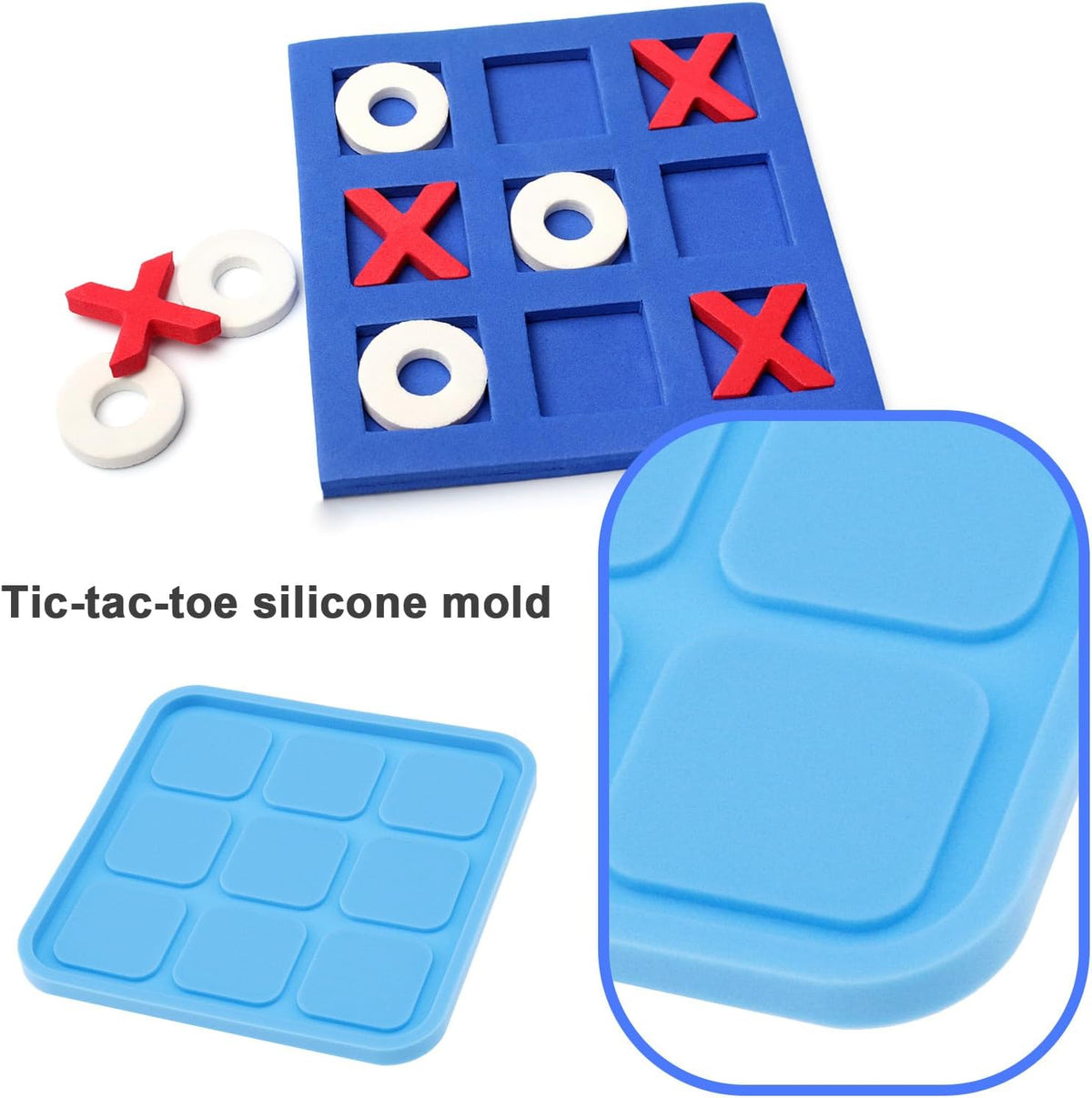 5Pcs Blue Silicone Moulds for Board Game A5172