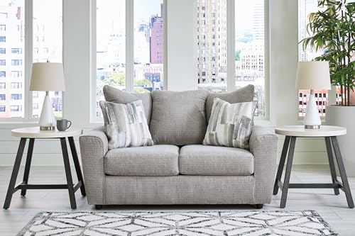 Gray Casual Loveseat with Flared Arms O7468