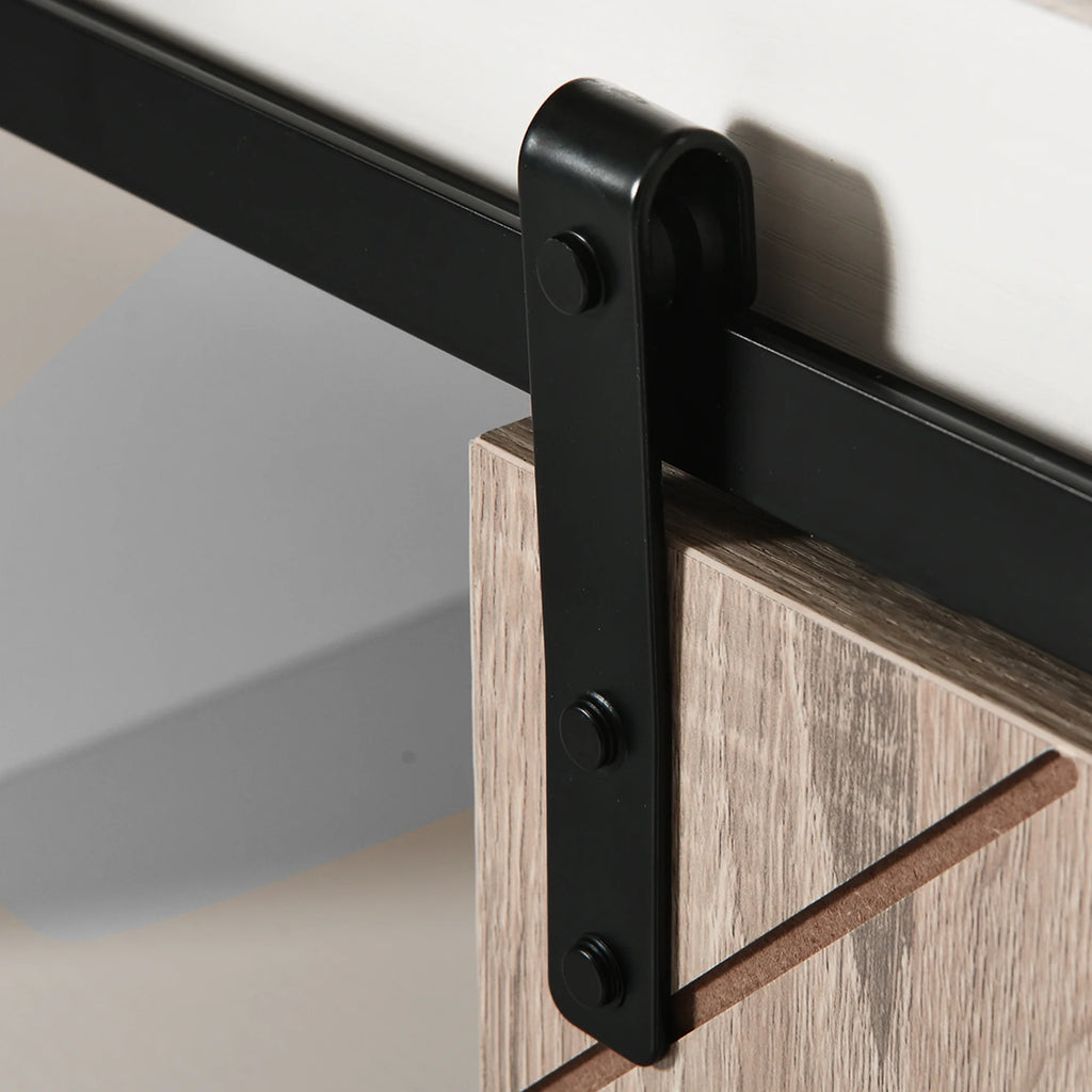 Oak Wood TV Stand with Outlets and USB Ports Y808341