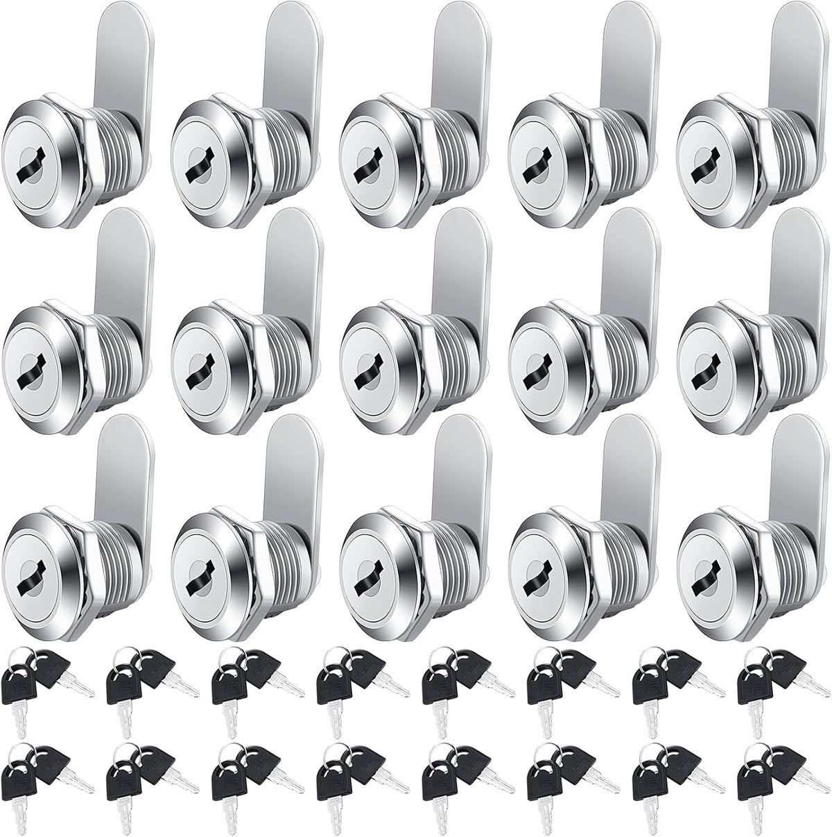 16 Pieces Keyed Alike Zinc Alloy Cam Lock with 32 Keys D637