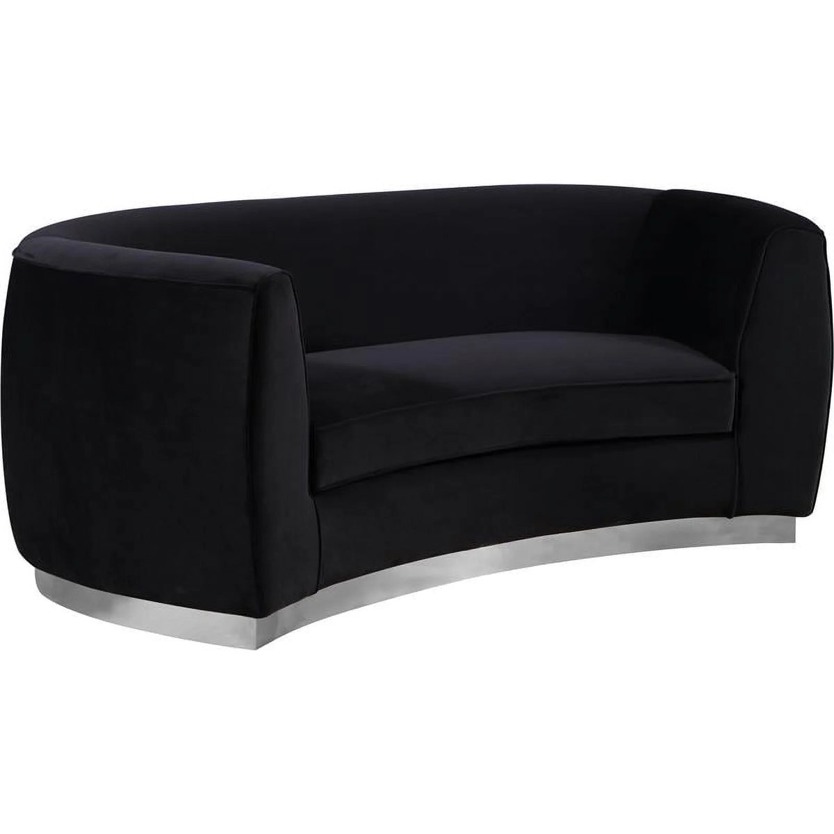 3-Piece Set with Accent Chair Chaise & Loveseat in Black and Chrome K16668