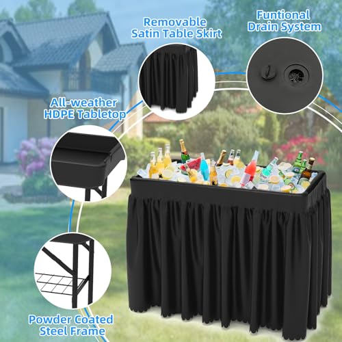 Folding Plastic Cooler Table with Drain Hose E361