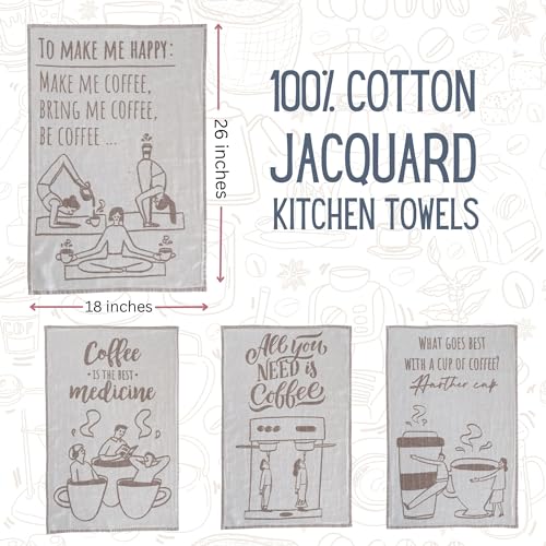 Set of 4 100% Cotton Jacquard Kitchen Towels K450