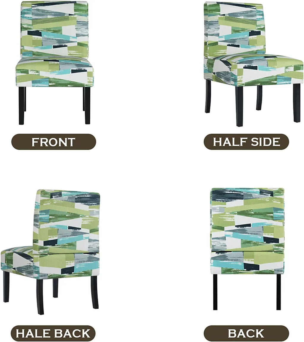 Green Fabric Armless Accent Chair U5122
