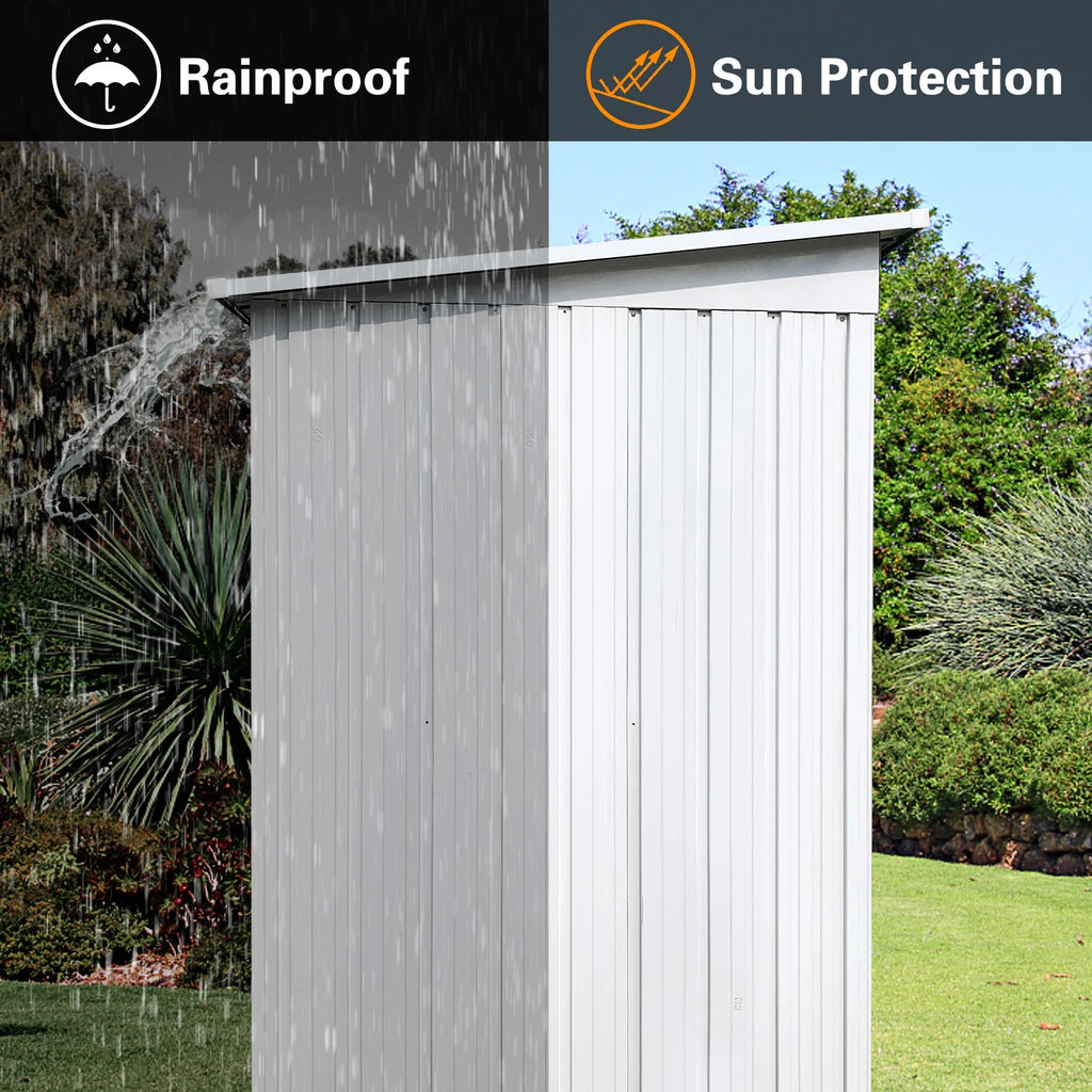 White and Yellow Metal Garden Sheds W971771