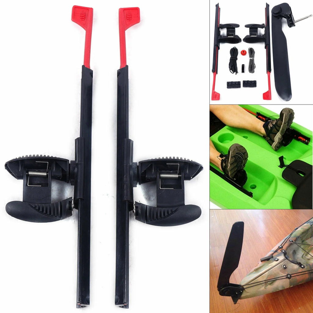 2Pcs Adjustable Kayak Foot Braces Pedals with Rudder Foot Control System J26225