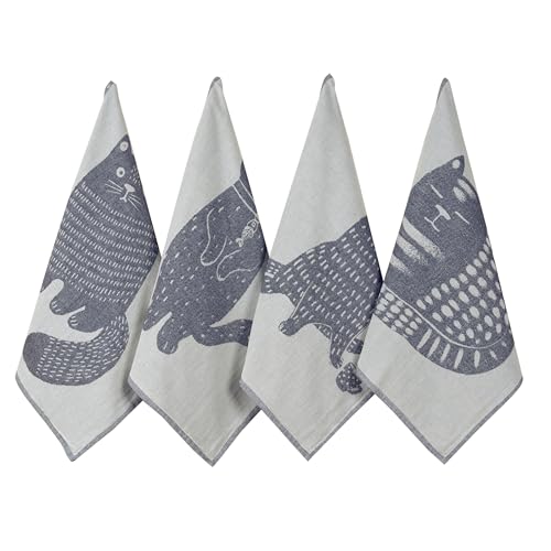 Set of 4 100% Cotton Jacquard Kitchen Towels K450