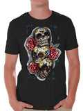 Three Sugar Skulls and Roses T-shirt J690903