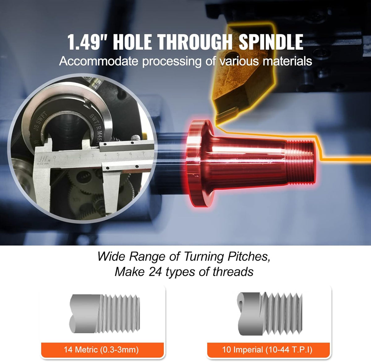 8.3'' x 29.5'' Benchtop Metal Lathe with Tool Box R505050