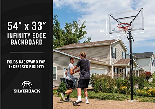 54" and 60" In-Ground Basketball Hoops with Adjustable-Height Basketball Goal Backboard X920