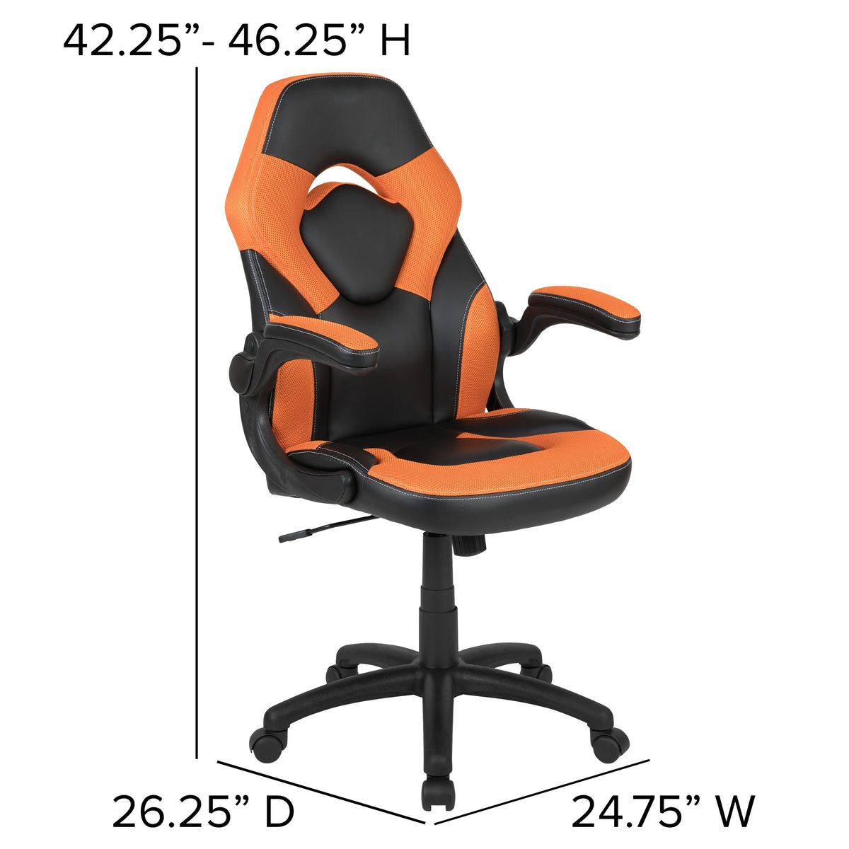 Black/Orange Gaming Desk Set with Cup Holder Y20540