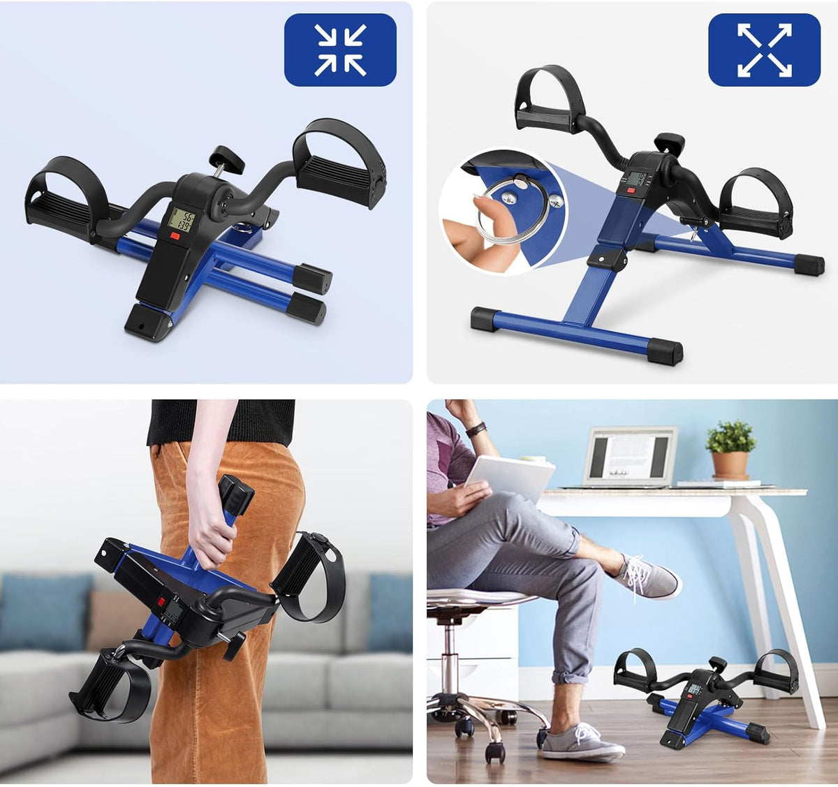 Folding Pedal Exerciser Under Desk Bike I540