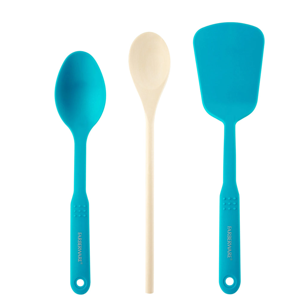 18-Piece Aqua Kitchen Tool and Gadget Caddy Set F210960