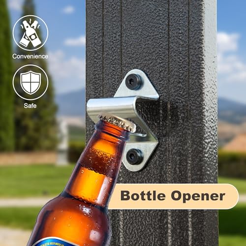 Brown Hardtop Grill Gazebo with 2 Side Shelves J415