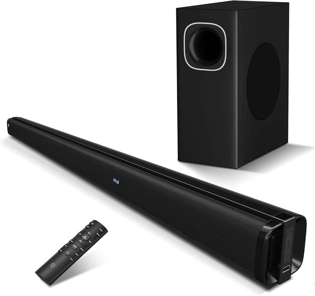 Sound Bar with Subwoofer, Bluetooth 5.0, HDMI ARC, Optical, AUX, RCA Y4841