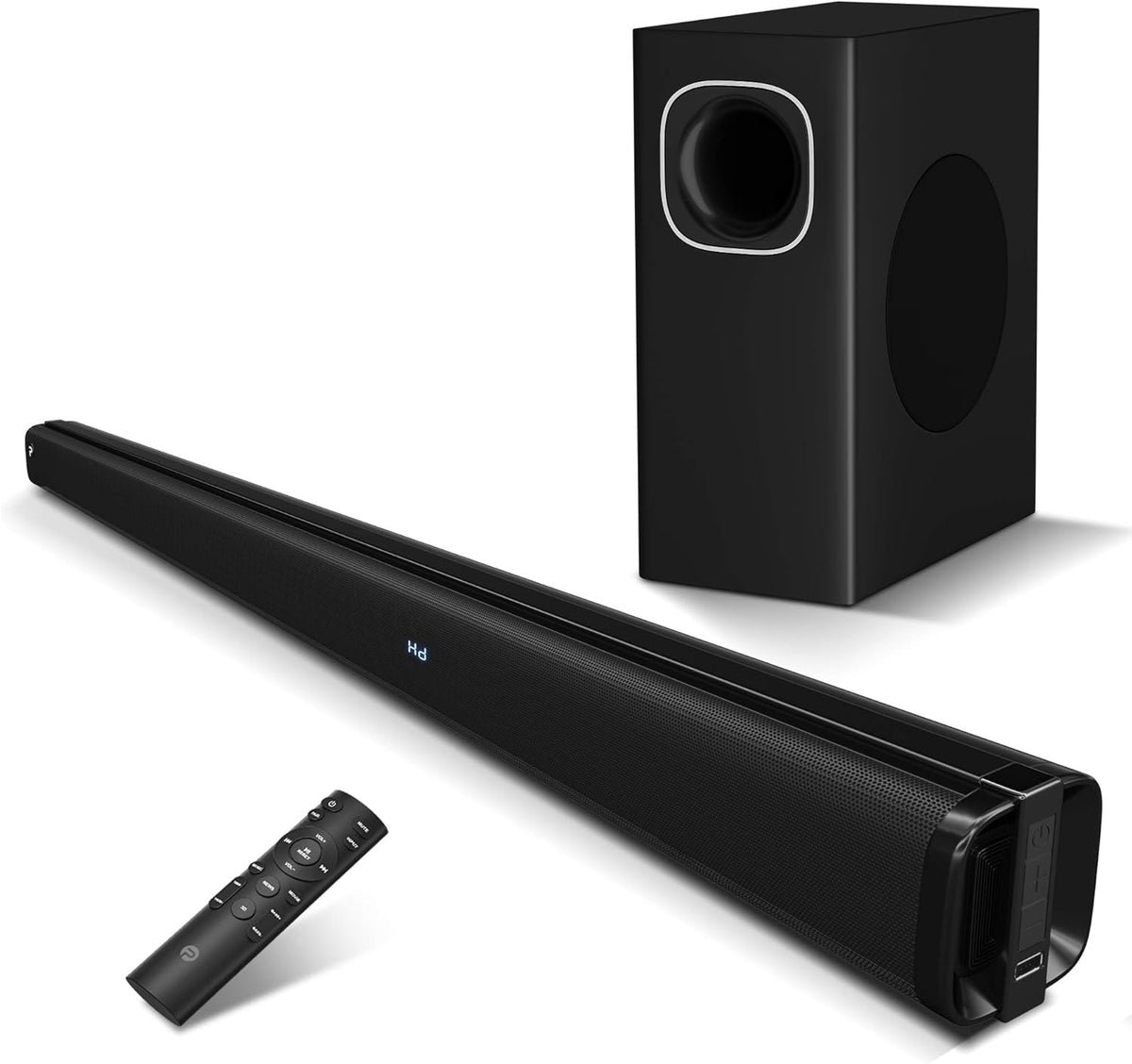 Sound Bar with Subwoofer, Bluetooth 5.0, HDMI ARC, Optical, AUX, RCA Y4841