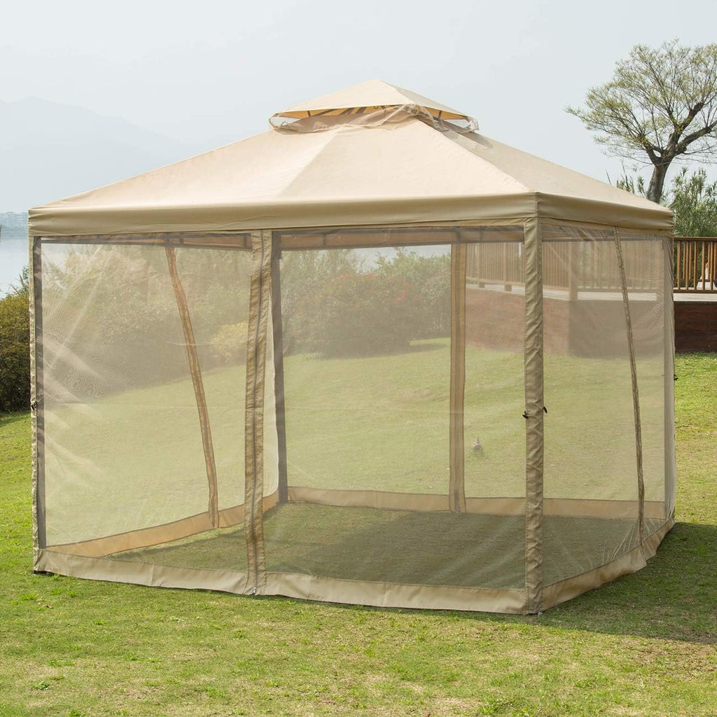 10' x10' Soft Top Outdoor Patio Gazebo Canopy S7408